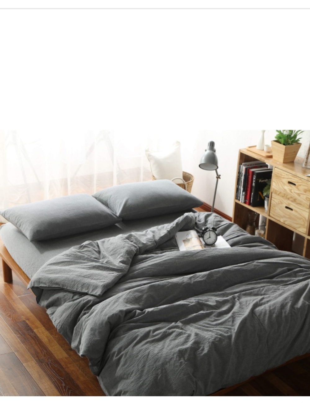 Duvet Cover for Weight Blanket 100% Washed Cotton 48x72” GRAY